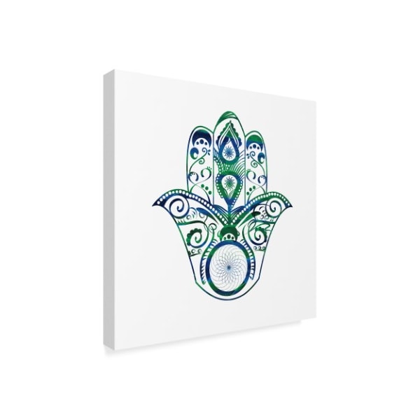 Lightboxjournal 'Blue Hamsa' Canvas Art,18x18